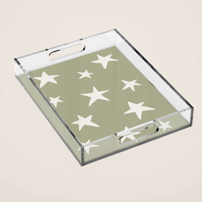 Stars Sage Green Acrylic Tray Gallery Image 1
