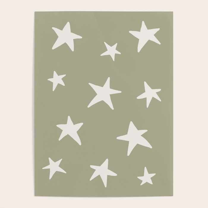 Stars Sage Green Poster Gallery Image 4