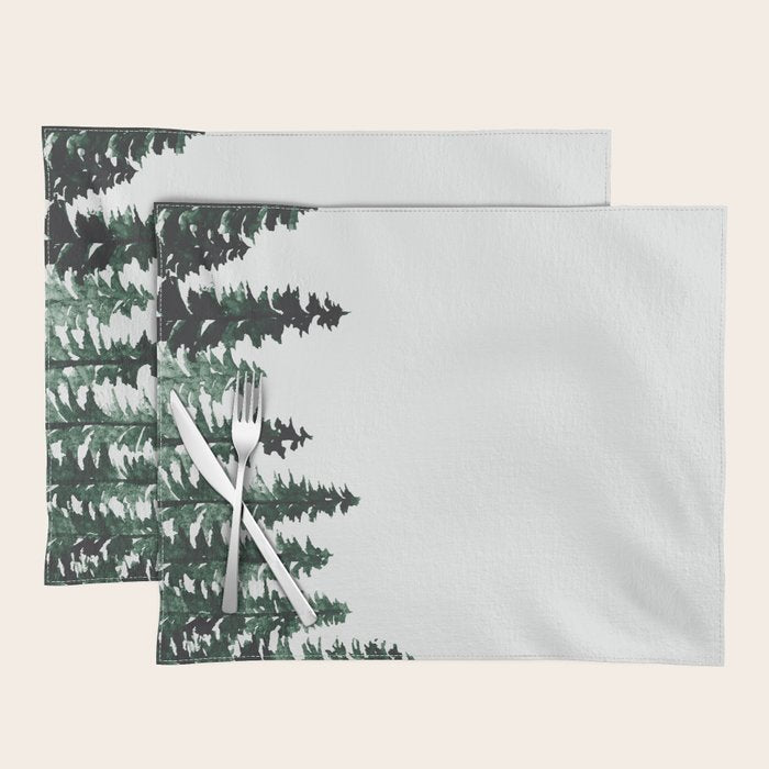 Foggy Pine Trees 2 Placemat Gallery Image 1