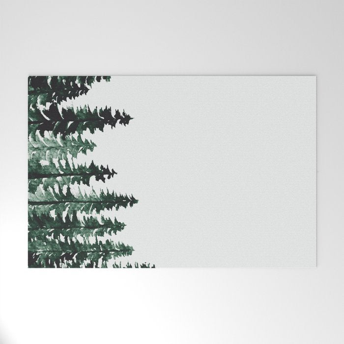 Foggy Pine Trees 2 Welcome Mat Gallery Image 1