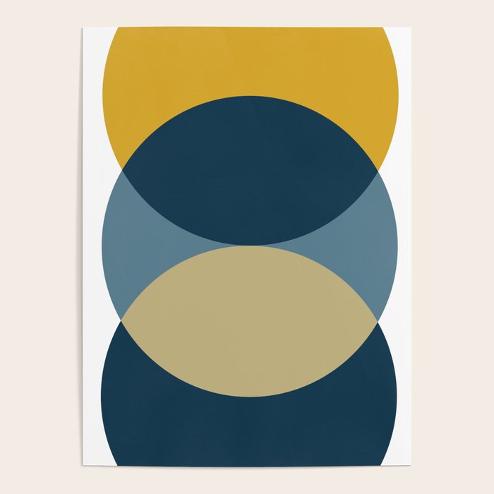 Rise of the Sun - Yellow, Blue, Geometric Art Poster Gallery Image 1