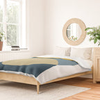 Rise of the Sun - Yellow, Blue, Geometric Art Duvet Cover Gallery Image 2