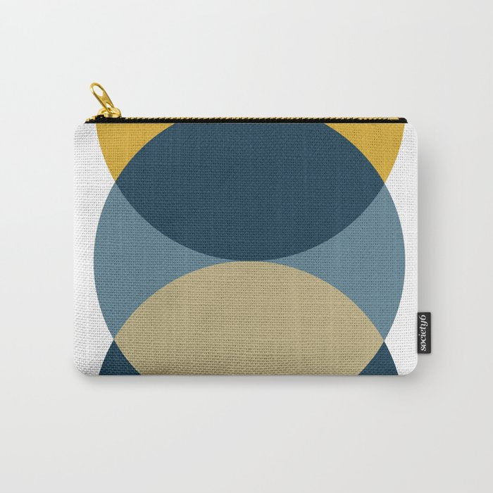 Rise of the Sun - Yellow, Blue, Geometric Art Carry All Pouch Gallery Image 1