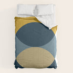 Rise of the Sun - Yellow, Blue, Geometric Art Comforter Gallery Image 6