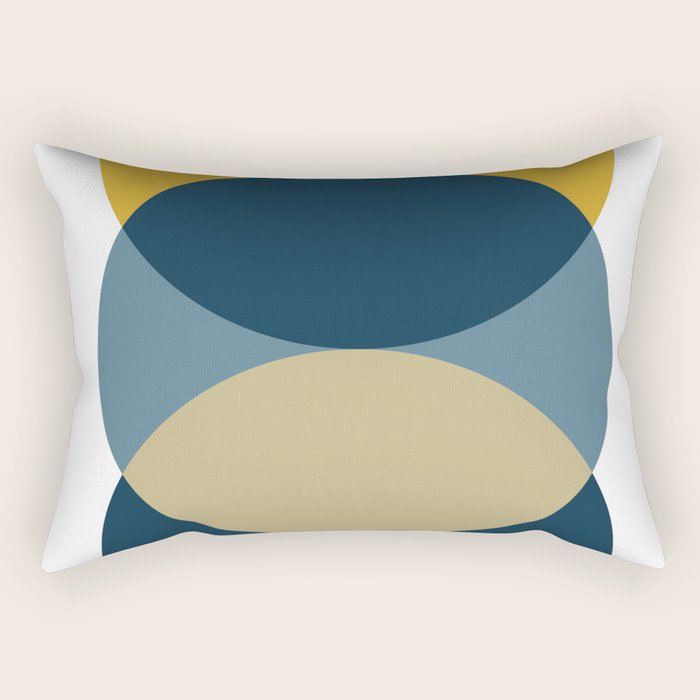 Rise of the Sun - Yellow, Blue, Geometric Art Rectangular Pillow Gallery Image 2