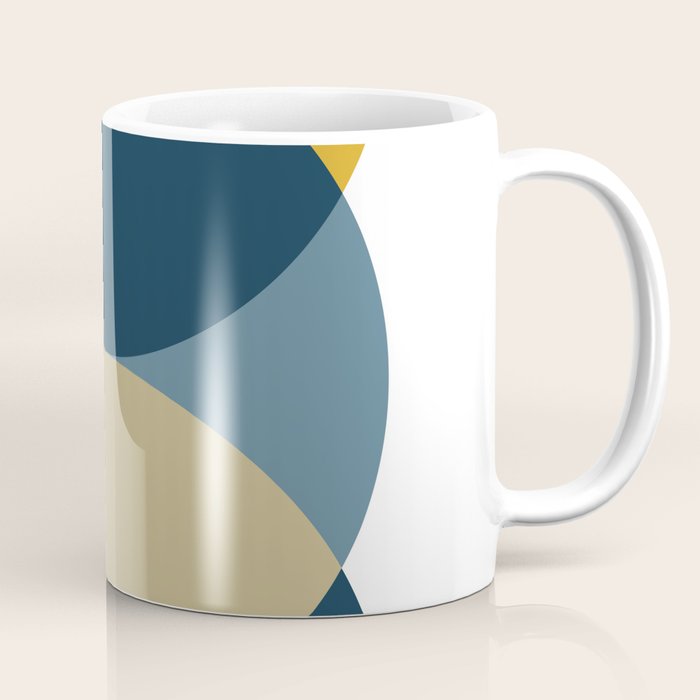Rise of the Sun - Yellow, Blue, Geometric Art Coffee Mug Gallery Image 1
