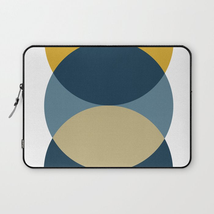 Rise of the Sun - Yellow, Blue, Geometric Art Laptop Sleeve Gallery Image 1
