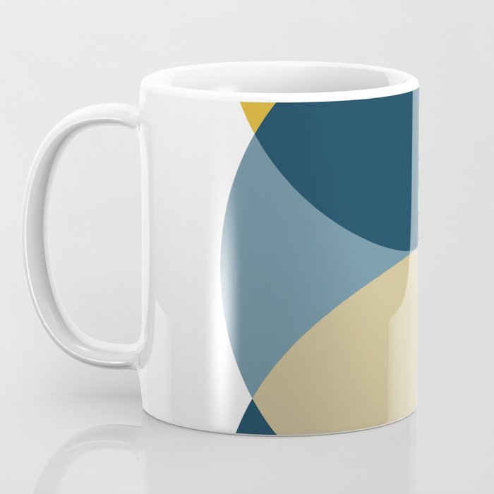 Rise of the Sun - Yellow, Blue, Geometric Art Coffee Mug Gallery Image 3