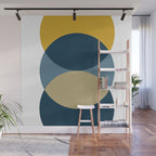 Rise of the Sun - Yellow, Blue, Geometric Art Wall Mural Gallery Image 1