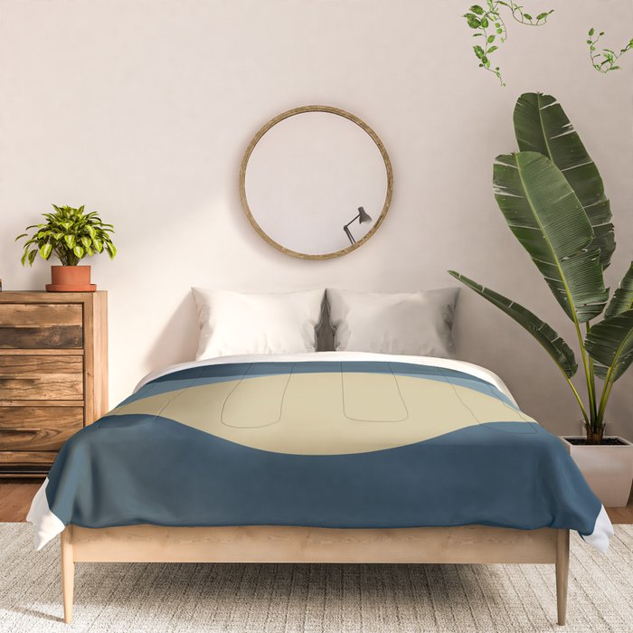 Rise of the Sun - Yellow, Blue, Geometric Art Comforter Gallery Image 3