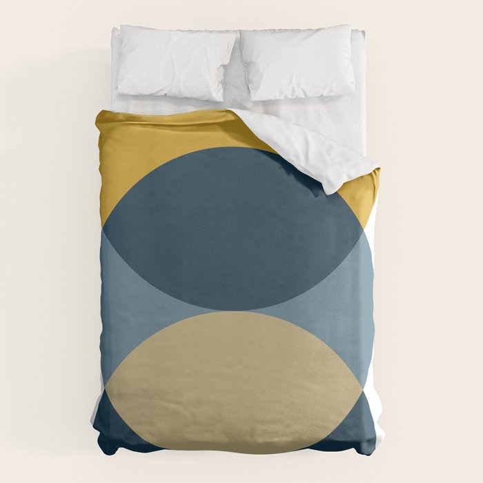 Rise of the Sun - Yellow, Blue, Geometric Art Duvet Cover Gallery Image 1