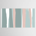 Festive, Abstract, Stripes Pattern, Pink, Green, White Tablecloth Gallery Image 2