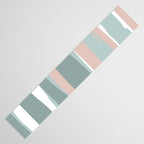 Festive, Abstract, Stripes Pattern, Pink, Green, White Table Runner Gallery Image 3