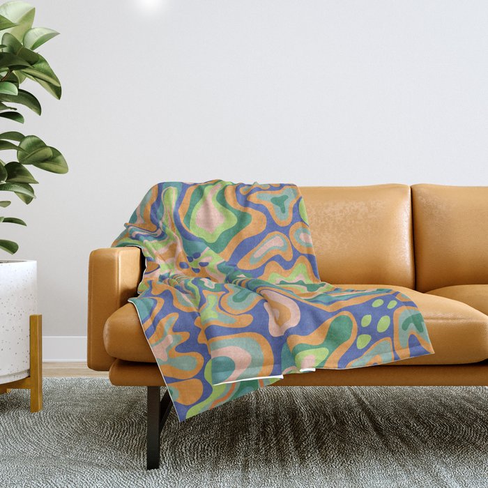 Splish splash green Throw Blanket Gallery Image 1