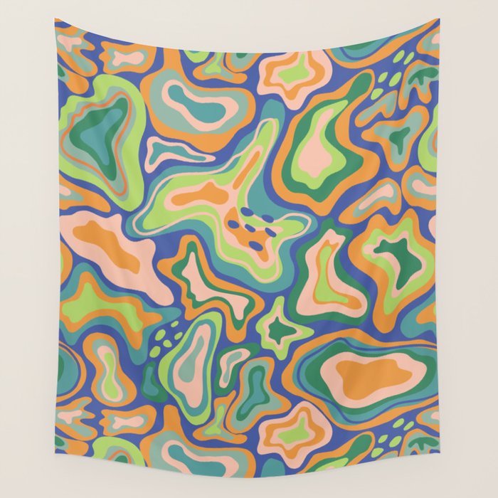 Splish splash green Wall Tapestry Gallery Image 1