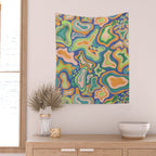 Splish splash green Wall Tapestry Gallery Image 2