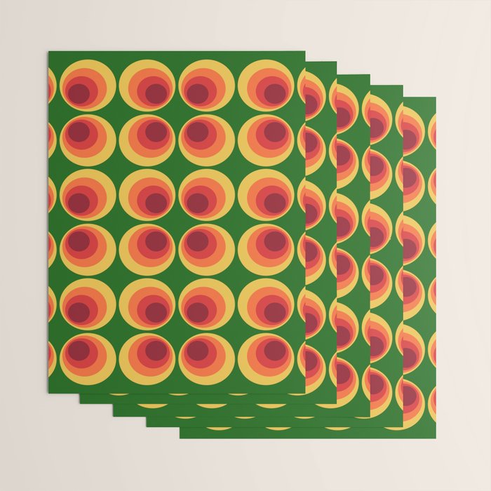 Retro Mod Circle Pattern 522 Wrapping Paper Gallery Image 3