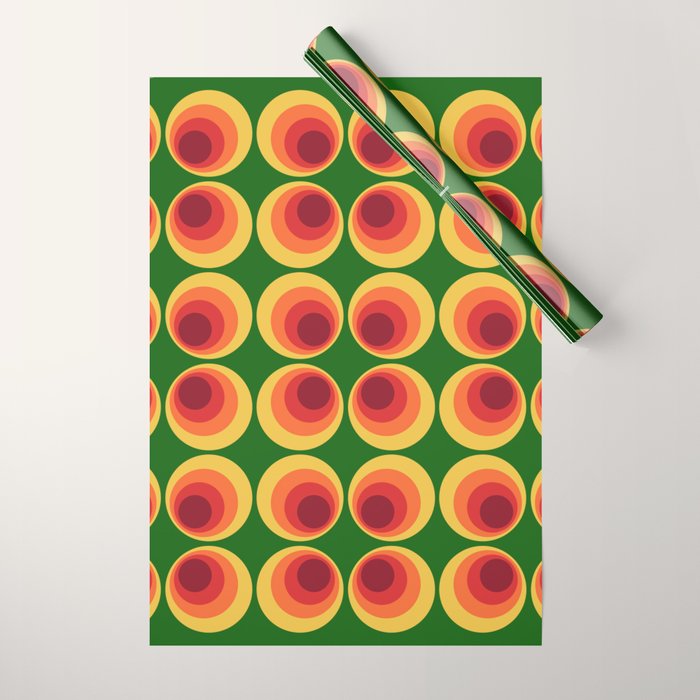 Retro Mod Circle Pattern 522 Wrapping Paper Gallery Image 1