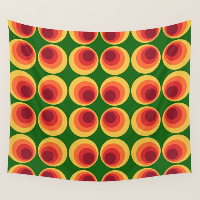 Retro Mod Circle Pattern 522 Wall Tapestry Gallery Image 4