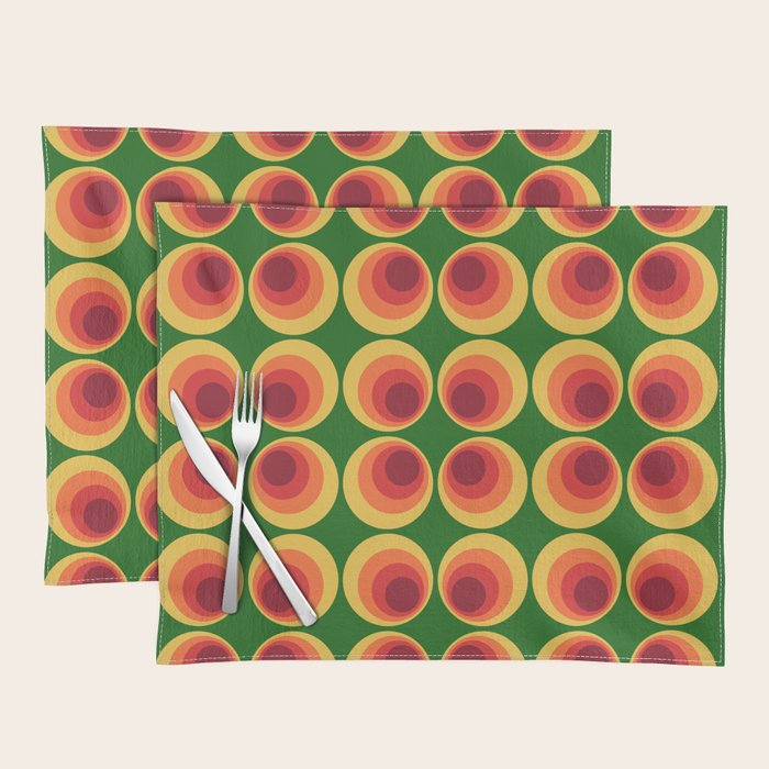 Retro Mod Circle Pattern 522 Placemat Gallery Image 1