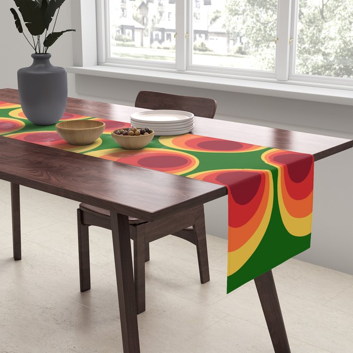 Retro Mod Circle Pattern 522 Table Runner Gallery Image 2