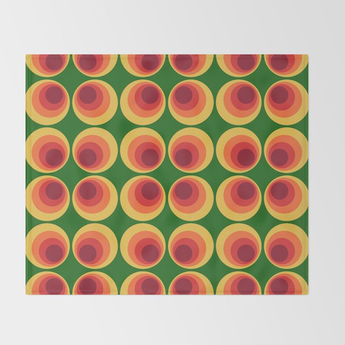 Retro Mod Circle Pattern 522 Throw Blanket Gallery Image 2