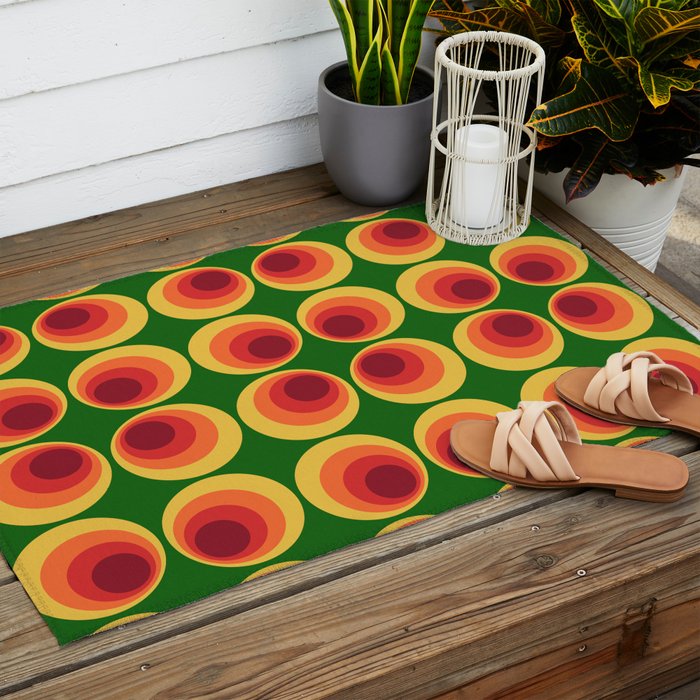 Retro Mod Circle Pattern 522 Outdoor Rug Gallery Image 2