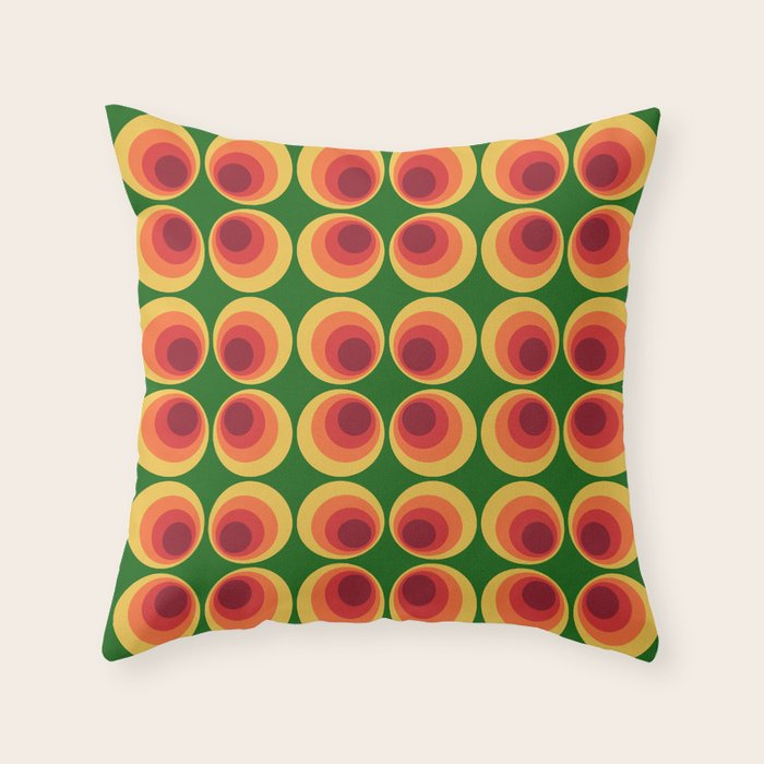 Retro Mod Circle Pattern 522 Throw Pillow Gallery Image 6