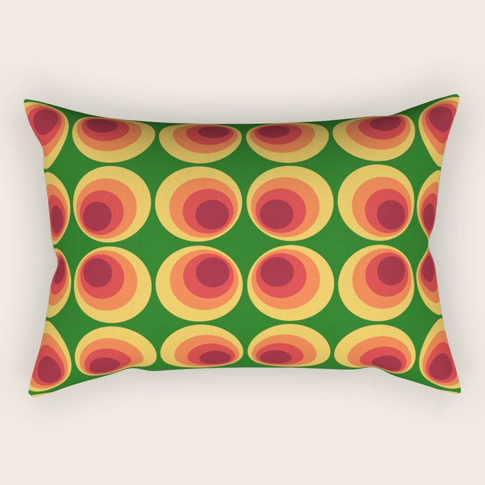 Retro Mod Circle Pattern 522 Rectangular Pillow Gallery Image 2