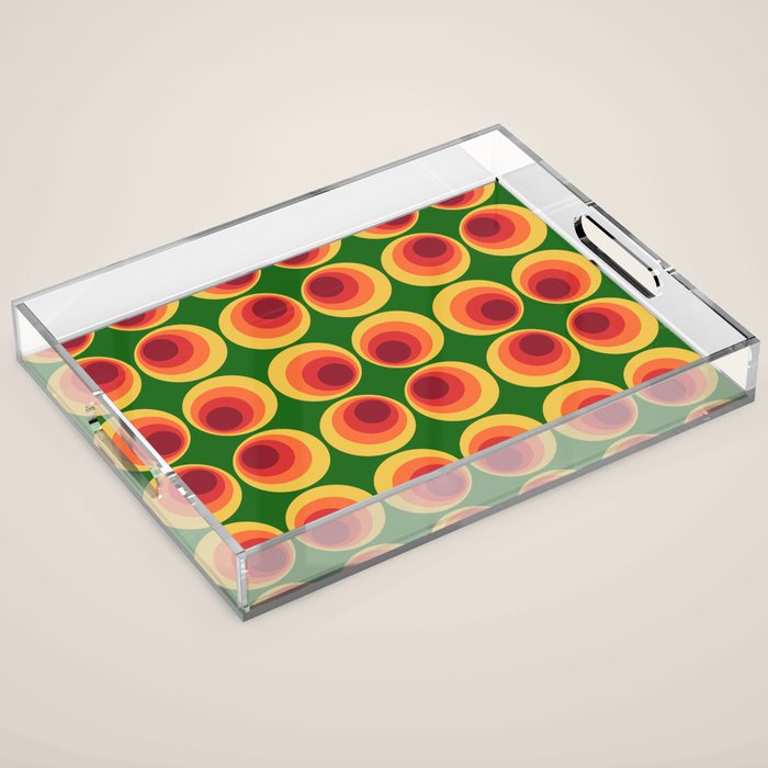 Retro Mod Circle Pattern 522 Acrylic Tray Gallery Image 1