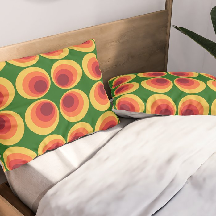 Retro Mod Circle Pattern 522 Pillow Sham Gallery Image 2