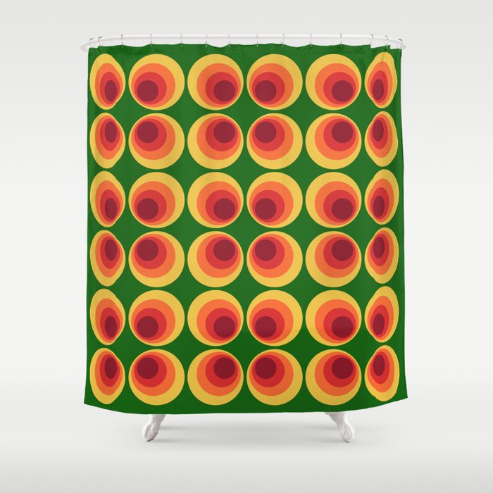 Retro Mod Circle Pattern 522 Shower Curtain Gallery Image 1
