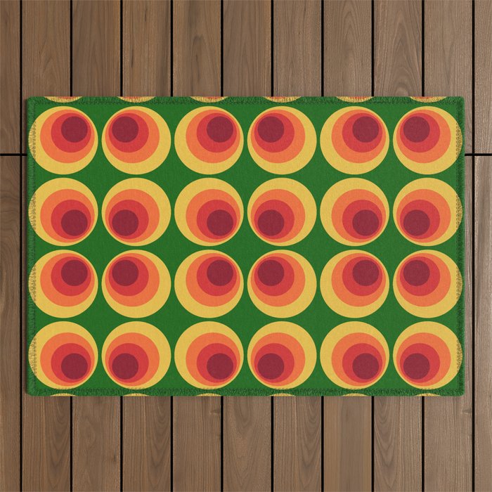 Retro Mod Circle Pattern 522 Outdoor Rug Gallery Image 1