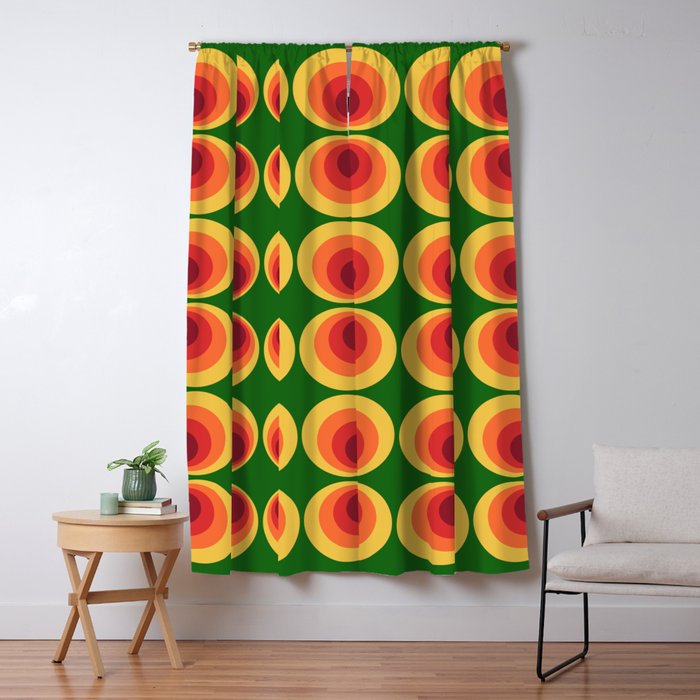 Retro Mod Circle Pattern 522 Window Curtain Gallery Image 1