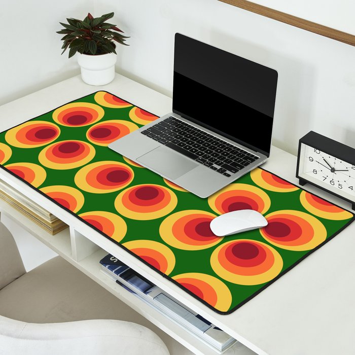 Retro Mod Circle Pattern 522 Desk Mat Gallery Image 2