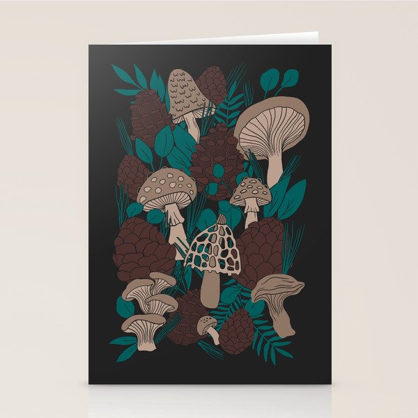 Moody Mushrooms and Pinecones Stationery Card Gallery Image 2