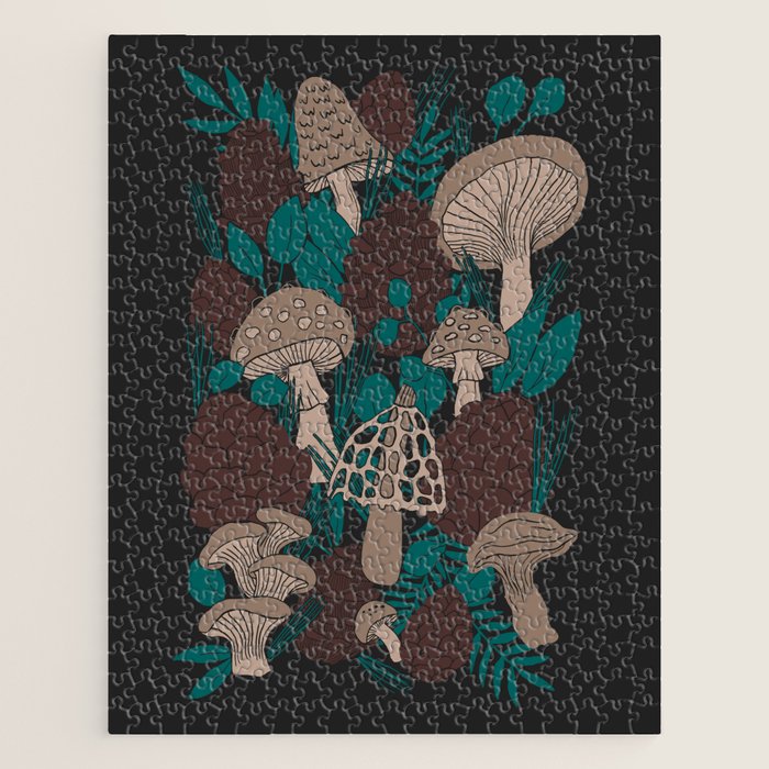 Moody Mushrooms and Pinecones Jigsaw Puzzle Gallery Image 1