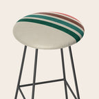 Blanket Stripe - vintage teal, green, brown, and red Stool Gallery Image 2