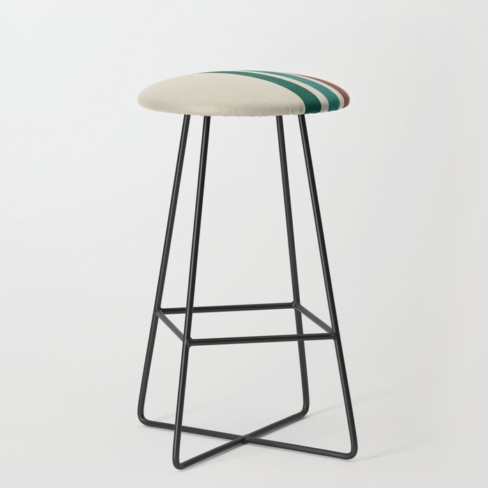 Blanket Stripe - vintage teal, green, brown, and red Stool Gallery Image 1