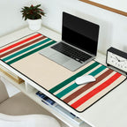 Blanket Stripe - vintage teal, green, brown, and red Desk Mat Gallery Image 2