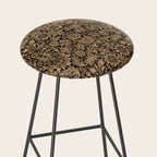 William Morris Pure Sunflower Brown Maple Lichen Vintage Pattern Stool Gallery Image 2