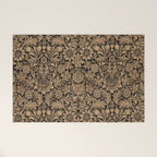 William Morris Pure Sunflower Brown Maple Lichen Vintage Pattern Welcome Mat Gallery Image 1