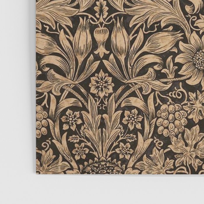 William Morris Pure Sunflower Brown Maple Lichen Vintage Pattern Poster Gallery Image 3