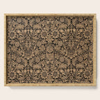 William Morris Pure Sunflower Brown Maple Lichen Vintage Pattern Serving Tray Gallery Image 1