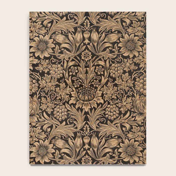 William Morris Pure Sunflower Brown Maple Lichen Vintage Pattern Notebook Gallery Image 4