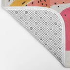 Mid Century Modern Abstract Colorful Art Ombre Magenta Yellow Circles Raindrops Geometric Pattern Bath Mat Gallery Image 2