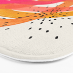 Mid Century Modern Abstract Colorful Art Ombre Magenta Yellow Circles Raindrops Geometric Pattern Bath Mat Gallery Image 3