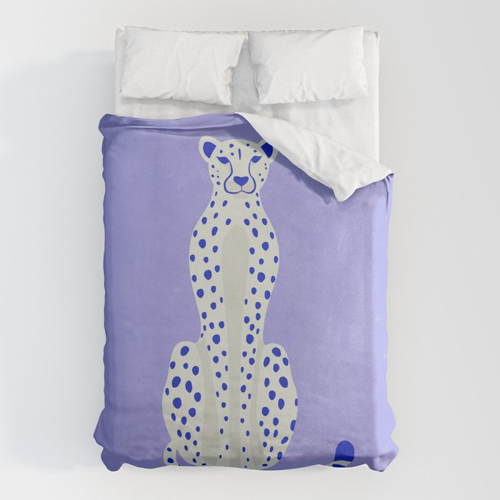 Periwinkle Cheetah Duvet Cover Gallery Image 6