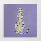 Periwinkle Cheetah Wood Wall Art Gallery Image 1