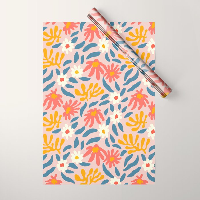 Vintage organic flower nature art pattern Wrapping Paper Gallery Image 1